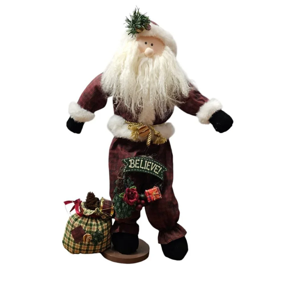 Main Joy Limited Santa Claus Plush Farmhouse Primitive Standing 22